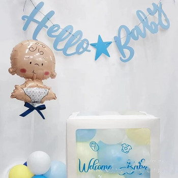 INS Hello Baby Letter Flag Banner Baby One Hundred Days Happy Birthday Party Background Κρεμαστή γιρλάντα DIY Διακοσμητικά Προμήθειες