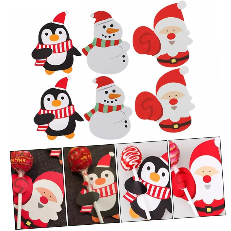 50 vnt Kalėdų ledinukų popierinių saldainių atvirukų puošmena Pingvinas Kalėdų Senelio gimtadienio dovana vaikams Kalėdų puošmena