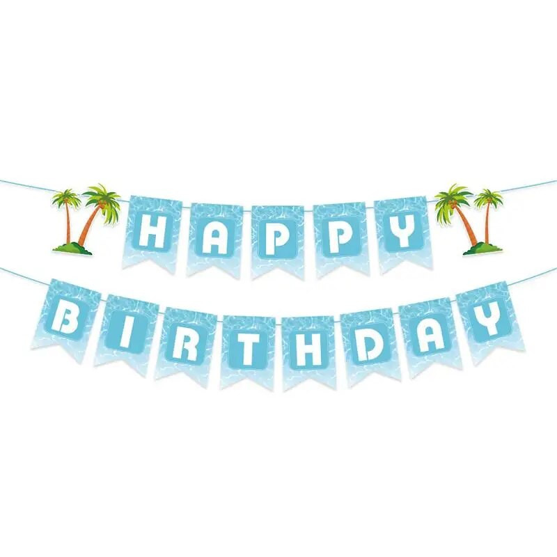 Havajų vakarėlio puošmena Paplūdimio vakarėlis su gimtadieniu Vėliava Reklaminė reklamjuostė Kokoso medžio girlianda Kabanti ryšulių dekoravimo reikmenys