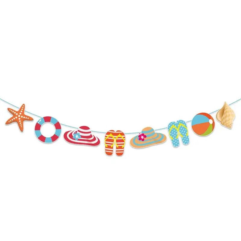 Havajų vakarėlio puošmena Paplūdimio vakarėlis su gimtadieniu Vėliava Reklaminė reklamjuostė Kokoso medžio girlianda Kabanti ryšulių dekoravimo reikmenys