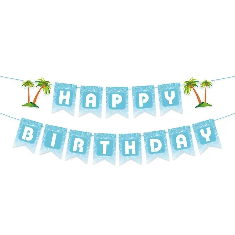 Havajų vakarėlio puošmena Paplūdimio vakarėlis su gimtadieniu Vėliava Reklaminė reklamjuostė Kokoso medžio girlianda Kabanti ryšulių dekoravimo reikmenys