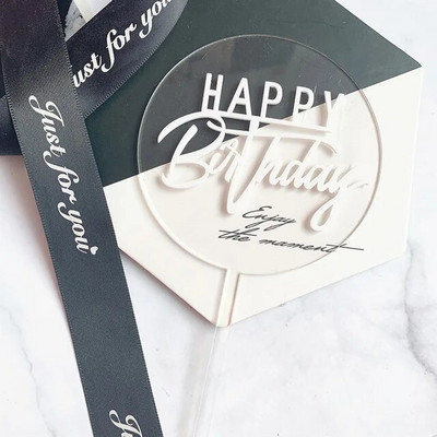 INS New Happy Birthday Cake Topper Rose Gold Acrylic Vertical Creative Gold Topper for Birthday Party Topper Cake