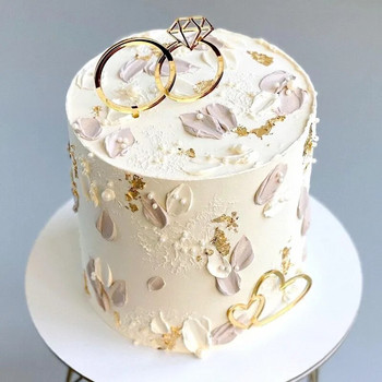 INS Golden Wind Ring Акрилни топери за торта Вложете предложение Годежни акрилни декорации за сватбена торта Консумативи за парти 2024
