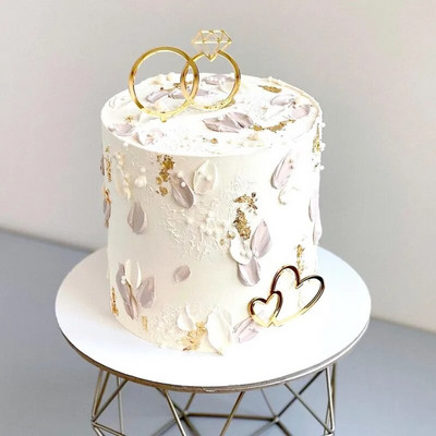 INS Golden Wind Ring Acrylic Toppers Cake Insert Proposal Angagement Ακρυλικά Διακοσμήσεις γαμήλιας τούρτας Προμήθειες πάρτι 2024