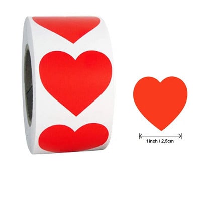 Αυτοκόλλητα 1 ιντσών Sweet Hot Pink Heart Design Ετικέτες για αποφοίτηση γάμου HANKSGIVING Δωροκάρτες Αυτοκόλλητα σφράγισης φακέλων