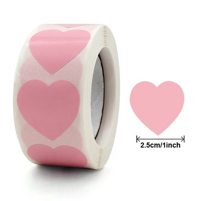Αυτοκόλλητα 1 ιντσών Sweet Hot Pink Heart Design Ετικέτες για αποφοίτηση γάμου HANKSGIVING Δωροκάρτες Αυτοκόλλητα σφράγισης φακέλων