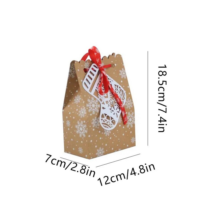 6 vnt kalėdiniai kraftpopieriniai maišeliai Kalėdų senelis Sniego senelis Kalėdų vakarėlio malonės krepšys Kalėdinių saldainių sausainių dovanų maišelio maišelio pakavimo reikmenys