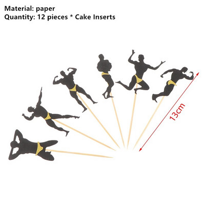 10 τμχ Gold Glitter Dancing Girl Ballerina Cupcake Toppers Cake Επιλογές για Νυφικό πάρτι γενεθλίων στο πάρτι γάμου