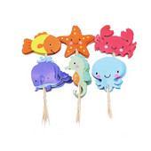 24 τμχ Ocean Animal Cupcake Toppers Under the Sea Διακοσμήσεις για πάρτι γενεθλίων για κορίτσια με θέμα τη γοργόνα