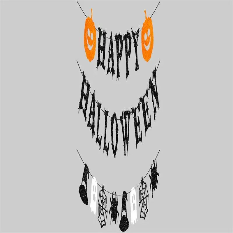 Helovino vakarėlio dekoravimas Moliūgų voratinklis Vėliavos Reklamjuostė Helovino linksmybės Vaiduoklių šventės vakarėlio fonas Kabanti girlianda Decora