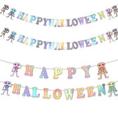 Halloween Party Πολύχρωμο γράμμα Σημαία Halloween Happy Ghost House Φεστιβάλ φαντασμάτων Φόντο Φεστιβάλ Φεστιβάλ Φόντο Γιρλάντα DIY Διακόσμηση σπιτιού