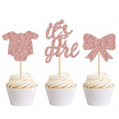 12 τμχ Μπλε ροζ Cupcake Toppers για το φύλο Reveal Baby Shower Παιδικά Διακοσμητικά πάρτι γενεθλίων για αγόρι κορίτσι προμήθειες πάρτι γενεθλίων