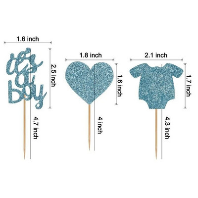 12 τμχ Μπλε ροζ Cupcake Toppers για το φύλο Reveal Baby Shower Παιδικά Διακοσμητικά πάρτι γενεθλίων για αγόρι κορίτσι προμήθειες πάρτι γενεθλίων