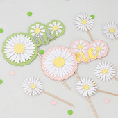 Summer Fresh Wind Happy Birthday Cake Topper Small Daisy Lemon Decoration Party Supplies Αξεσουάρ ψησίματος