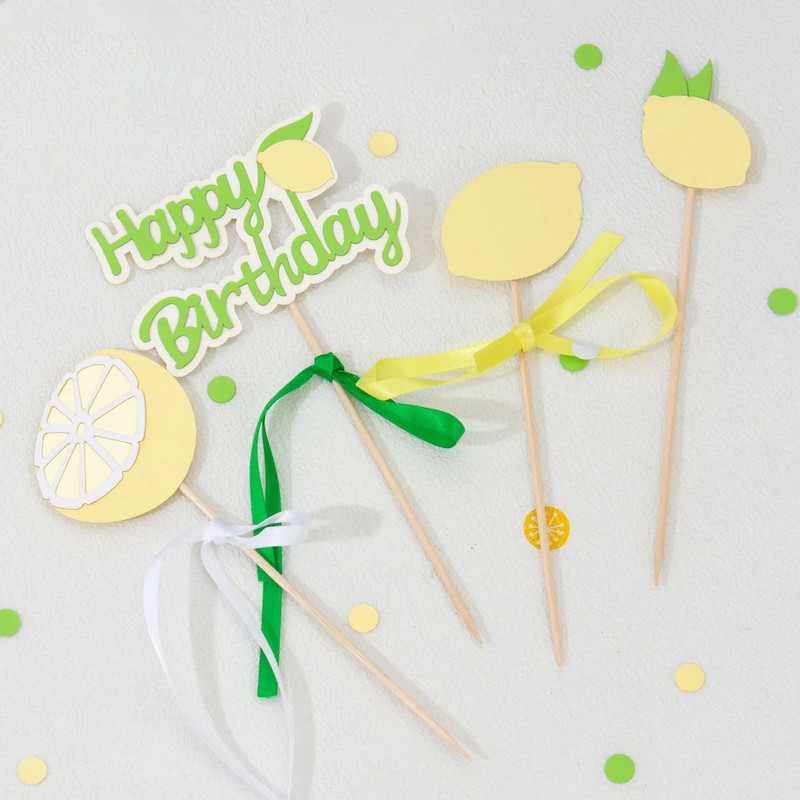 Vasaros gaivus vėjas, su gimtadieniu torto dangtelis Mažos ramunės citrinos dekoravimui vakarėlio reikmenys kepimo reikmenys