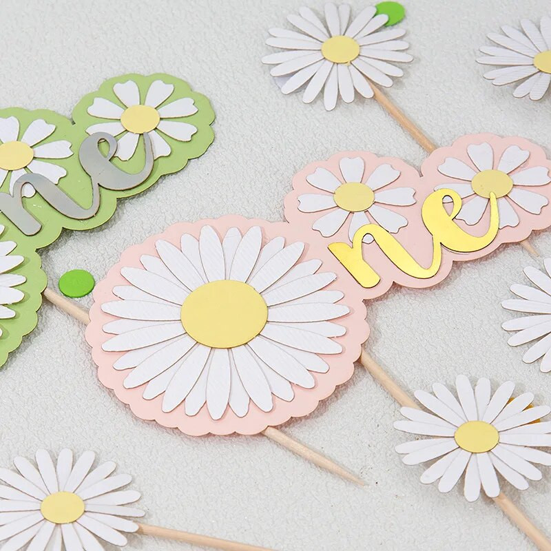 Vasaros gaivus vėjas, su gimtadieniu torto dangtelis Mažos ramunės citrinos dekoravimui vakarėlio reikmenys kepimo reikmenys