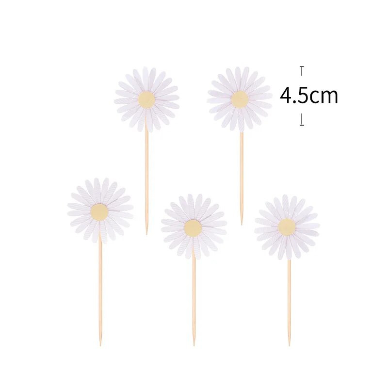 Vasaros gaivus vėjas, su gimtadieniu torto dangtelis Mažos ramunės citrinos dekoravimui vakarėlio reikmenys kepimo reikmenys