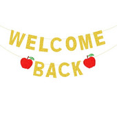 Διακόσμηση για πάρτι έναρξης Apple WELCOME BACK Flash ροζ γιρλάντα ΚαλωσορίσατεΜαθητές στις σχολικές τάξεις Hang Bunting Decorat