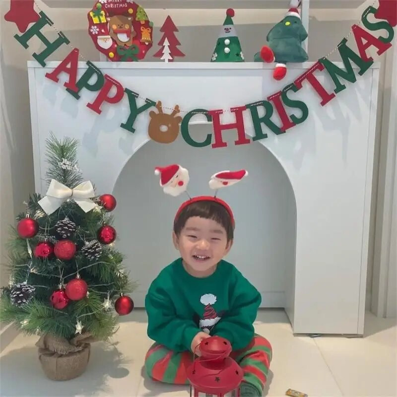 InsCreative Kalėdų Veltinio Raidės Vėliava traukiama Vaikams Linksmų Kalėdų Naujųjų Metų Navidad Fone Kabanti palaidinė girlianda Suppli