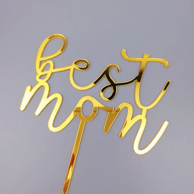 New Best Μαμά Ακρυλικό Κέικ Topper Ροζ Χρυσό We Love You Mommy for Mother`s Day Mam Birthday Party Decorations