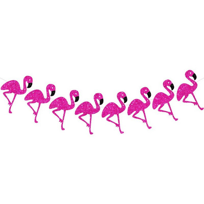 Χαβανέζικη διακόσμηση πάρτι Flamingo Flag Pull Flower Καλοκαίρι Γενέθλια Πισίνα Κρεμαστό πανό