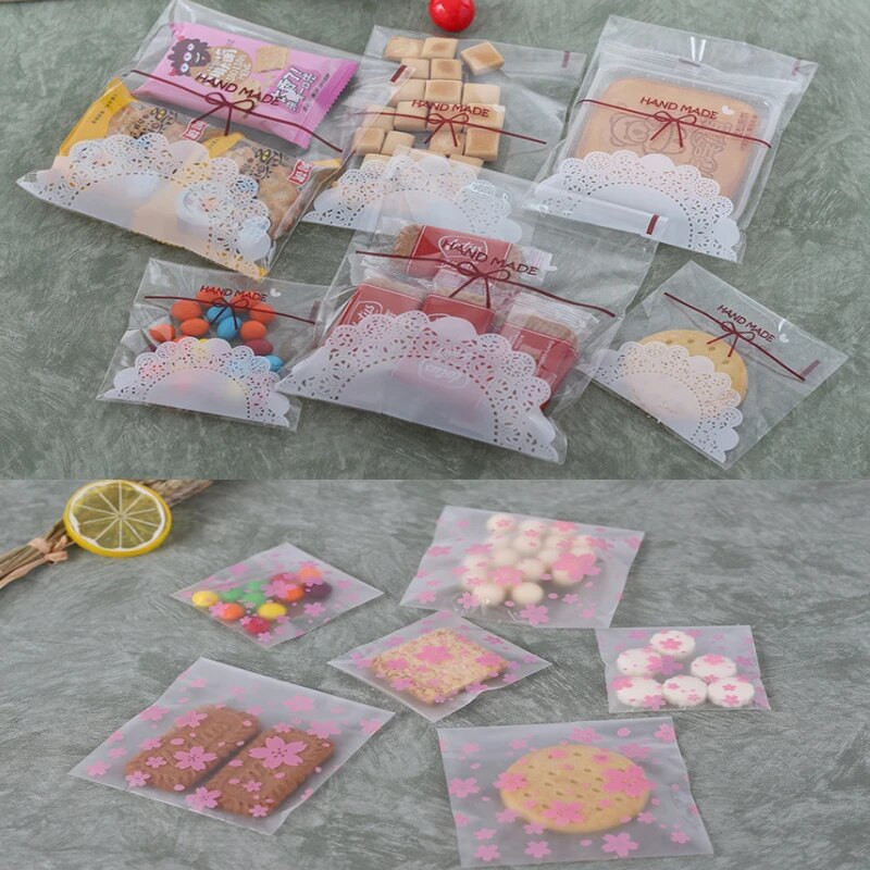 100 vienetų gyvūnų kraštovaizdžio rašto plastikinis maišelis Kalėdų dovanų maišelis Vestuvių saldainių maišelis OPP lipnus maišelis Šventiniam vakarėliui