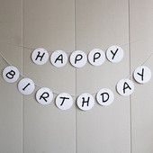 Ins Round Χειρόγραφο Happy Birthday Flag Ενηλίκων Παιδιά Χρόνια Πολλά Χρόνια Πολλά Δώρο μωρού Πάρτι Κρεμαστό Γιρλάντα DIY Decora