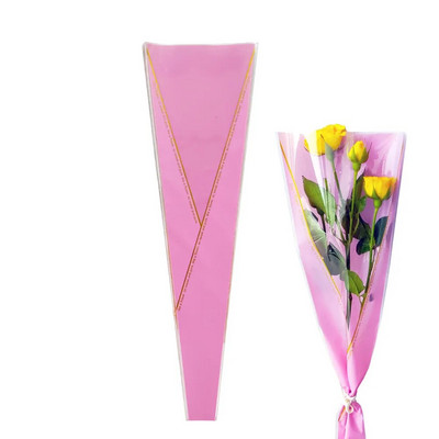 50 vnt. vienos rožės rankovių gėlių vyniojimo krepšys, puokštės pakavimo maišeliai, skaidrūs celofano gėlių įvyniojimai Valentino dienai