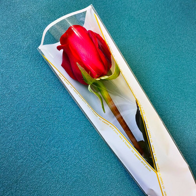 50 vnt. vienos rožės rankovių gėlių vyniojimo krepšys, puokštės pakavimo maišeliai, skaidrūs celofano gėlių įvyniojimai Valentino dienai
