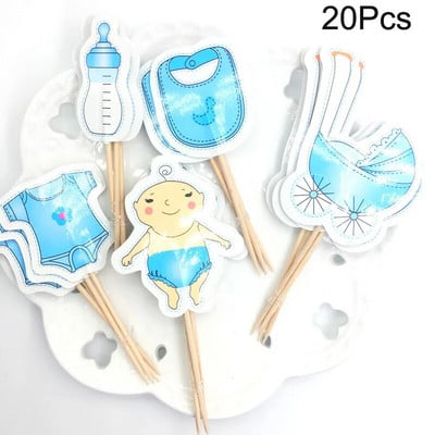10 τμχ Διακοσμήσεις Baby Shower Its A Boy Girl Cupcake Topper Tools for 1st Birthday Party Favor Oh Baby Kids DIY Cake Decoration