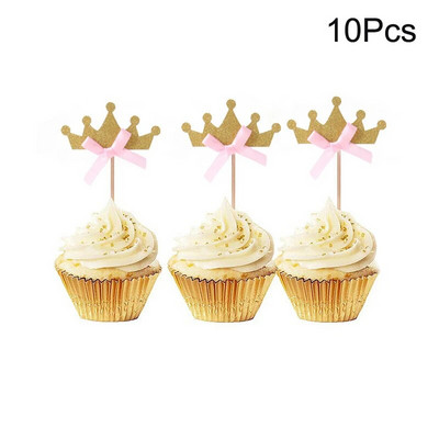 10 τμχ Διακοσμήσεις Baby Shower Its A Boy Girl Cupcake Topper Tools for 1st Birthday Party Favor Oh Baby Kids DIY Cake Decoration