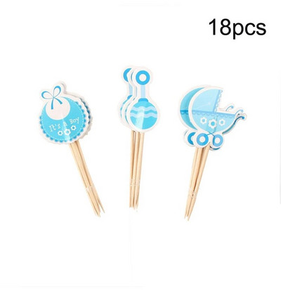 10 τμχ Διακοσμήσεις Baby Shower Its A Boy Girl Cupcake Topper Tools for 1st Birthday Party Favor Oh Baby Kids DIY Cake Decoration