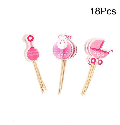 10 τμχ Διακοσμήσεις Baby Shower Its A Boy Girl Cupcake Topper Tools for 1st Birthday Party Favor Oh Baby Kids DIY Cake Decoration