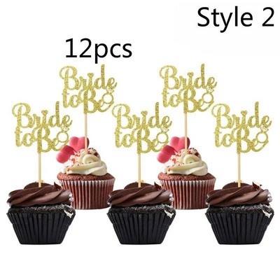 12 τμχ Bride To Be Cake Cupcake Toppers 3D διαμαντένιο δαχτυλίδι νυφικό για αρραβώνα Νυφικό ντους Bachelorette Διακόσμηση για πάρτι με κότες