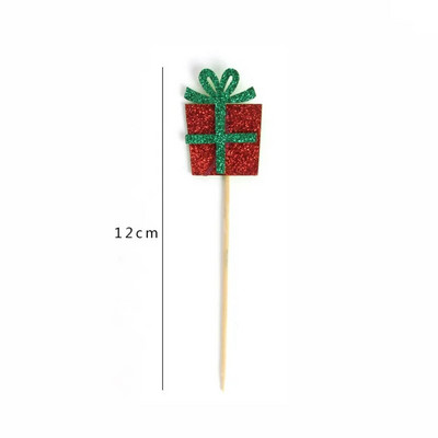 Χριστουγεννιάτικα Cupcake Toppers Επιλογές Glitter Deer Red Boxes Κόκκινα κουτιά δώρων Cake Toppers Διακόσμηση σπιτιού Χριστουγεννιάτικα δέντρα προμήθειες για πάρτι Μπομπονιέρες