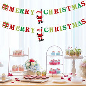 Χριστουγεννιάτικα στολίδια Alphabet Garland Banner Santa Claus Bunting The Flags Were Hang at the Holiday Party