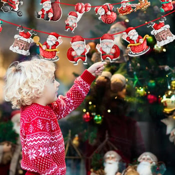 Χριστουγεννιάτικα στολίδια Άγιος Βασίλης Τραβήξτε σημαίες Πανό Παιδικά Χαρούμενα Χριστούγεννα Εμπορικό Παράθυρο Γιρλάντα Πρωτοχρονιά Navidad Χριστουγεννιάτικο Στολίδι