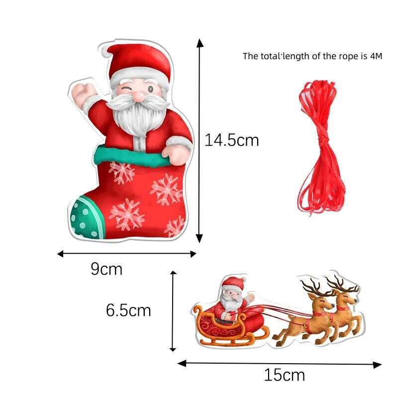 Kalėdų papuošalai Kalėdų Senelis traukia vėliavėles reklamjuostės Vaikams Linksmų Kalėdų prekybos centro langas girlianda Naujieji metai Navidad Kalėdų puošmena