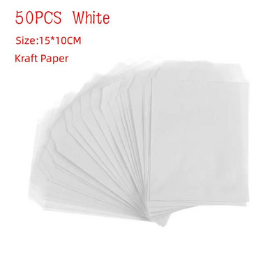 50 τεμ. 15*10 εκατοστά Wave Dot Kraft Χαρτί ζαχαροπλαστικής Τσάντες συσκευασίας Τσάντα ποπ κορν Τσάντα γενεθλίων προμήθειες περιτυλίγματος Εργαλείο ζαχαροπλαστικής