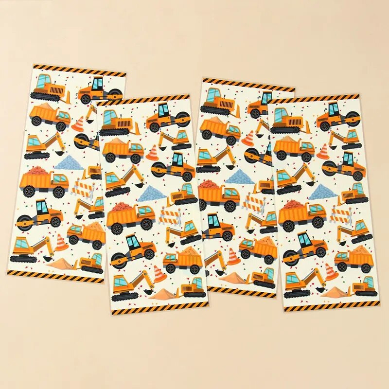 Konstrukciniai PVC saldainių maišeliai, termiškai užsandarinami skanėstai, sausainiai, saldainiai, maišeliai, ekskavatorius, kūdikių dušas, traktorius Gimtadienio vakarėlio reikmenys