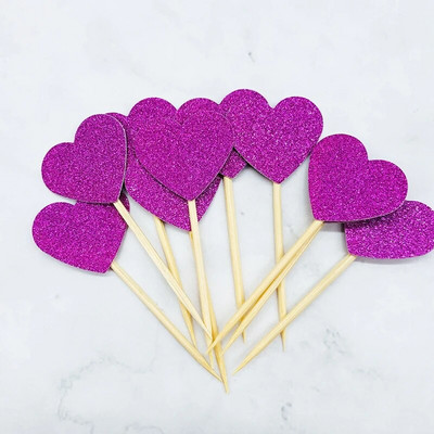 20 Κομμάτια/Παρτίδα lovely heart star Cake Topper Cake Top Cupcake Toppers Flag Birthday Party Wedding Decoration Cake Party Decor
