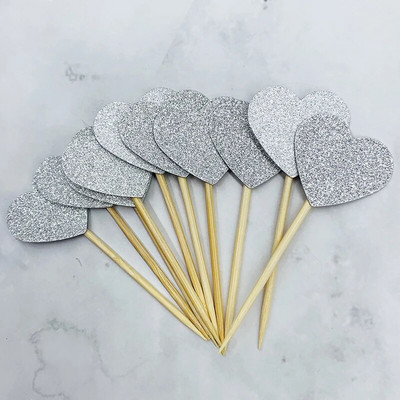 20 Κομμάτια/Παρτίδα lovely heart star Cake Topper Cake Top Cupcake Toppers Flag Birthday Party Wedding Decoration Cake Party Decor