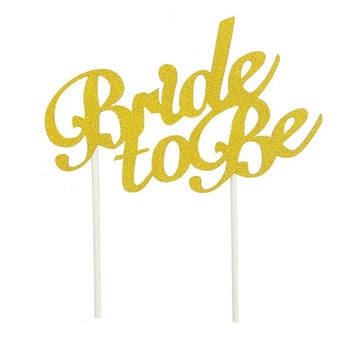 Bride to be Cake Toppers Flags Glitter Cupcake Topper For Wedding Bride Cake Decor Hen Party Baby Shower Baking DIY Party Favor