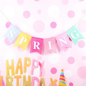 Έγχρωμο λινό Flag Flag Spring Πολύχρωμο Banner Flag Spring Party Swallowtail Flag Γενέθλια Holiday baby shower Διακοσμητικό άρθρο