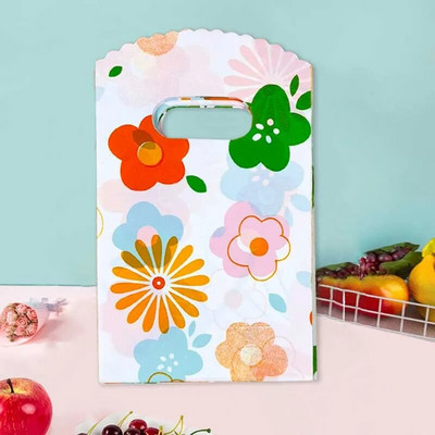 50τμχ 9x15cm Μικρή τσάντα κοσμήματος Μοτίβο πλαστική τσάντα Σκουλαρίκια Κάρτα μαλλιών Τσάντα δώρου Candy Cookie Party Favor Τσάντα συσκευασίας με χερούλι