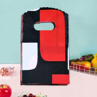 50τμχ 9x15cm Μικρή τσάντα κοσμήματος Μοτίβο πλαστική τσάντα Σκουλαρίκια Κάρτα μαλλιών Τσάντα δώρου Candy Cookie Party Favor Τσάντα συσκευασίας με χερούλι