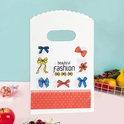 50τμχ 9x15cm Μικρή τσάντα κοσμήματος Μοτίβο πλαστική τσάντα Σκουλαρίκια Κάρτα μαλλιών Τσάντα δώρου Candy Cookie Party Favor Τσάντα συσκευασίας με χερούλι