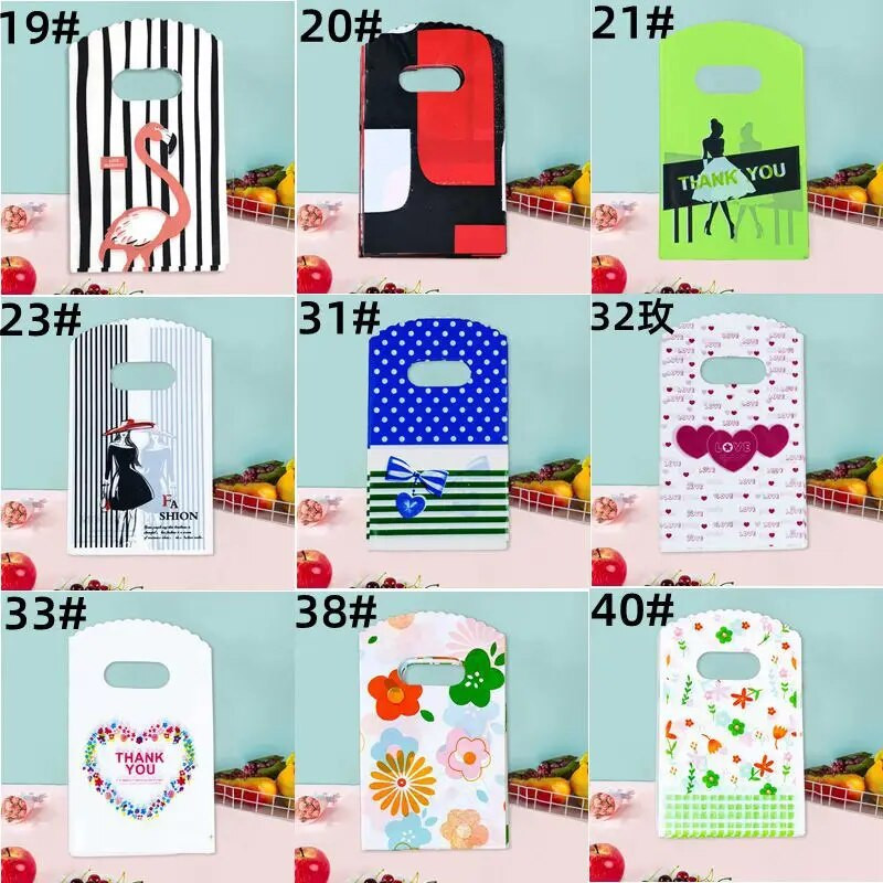 50 vnt 9x15 cm mažo papuošalų maišelio raštas plastikinio maišelio auskarai plaukų kortelės dovanų maišelis saldainių sausainių vakarėlis pakavimo maišelis su rankena