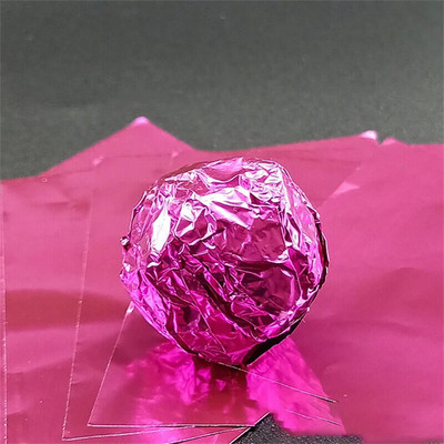 100 τμχ 8x8 εκατοστά DIY Φύλλα αλουμινίου τροφίμων Φύλλα χαρτιού περιτυλίγματος Συσκευασία για σοκολατένια καραμέλα Γαμήλια Διακόσμηση δώρου γενεθλίων