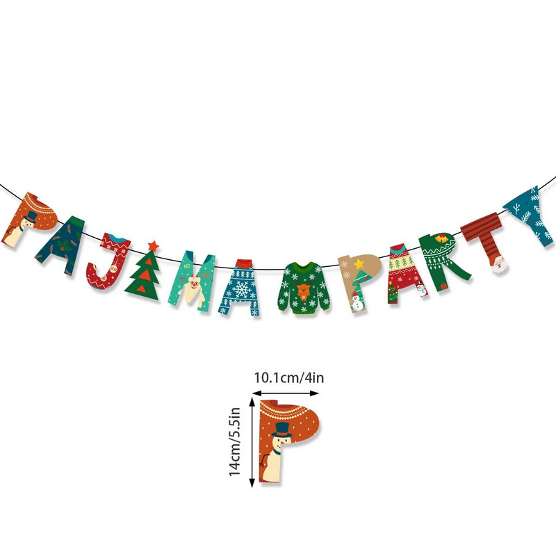 Kalėdinis pyragas Mielas pižama Laiškas Vėliava Vaikų Linksmų Kalėdų šventės vakarėlio fonas Kabanti šutvės girlianda „pasidaryk pats“ dekoracijos